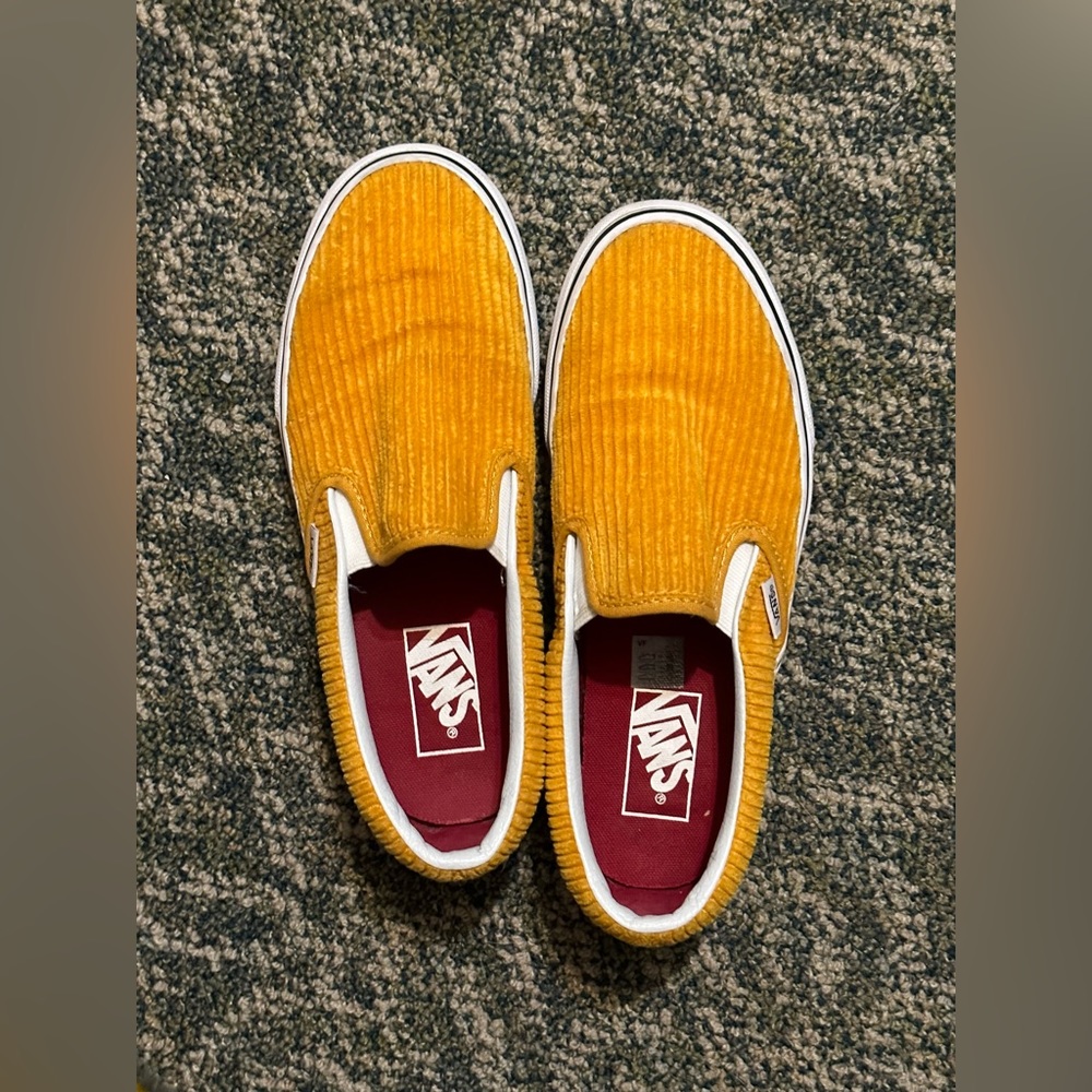 Vans Yellow Corduroy Classic Slip-On Sneakers